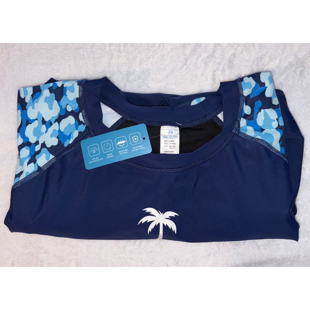 Halcurt Swim Shirt in Blue - UV Protection - Women's 4XL
